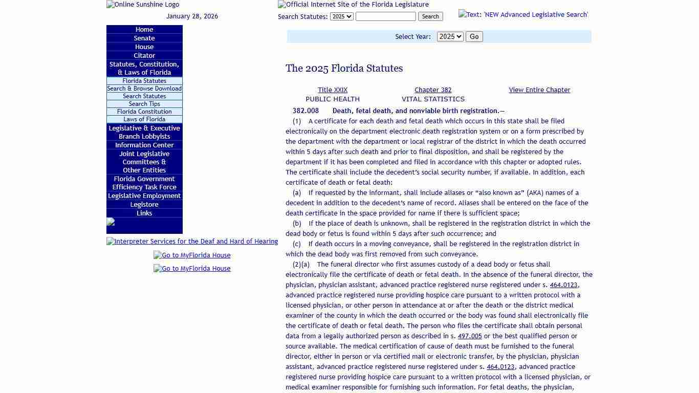 Statutes & Constitution :View Statutes : Online Sunshine